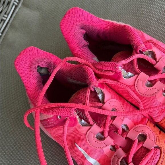 Court shoes by Nike Pink and Orange Sneakers with Textured Panels - Picture 5 of 6